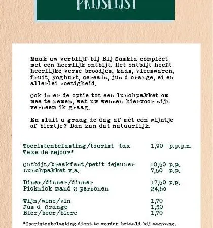Bij Saskia Eten En Slapen *